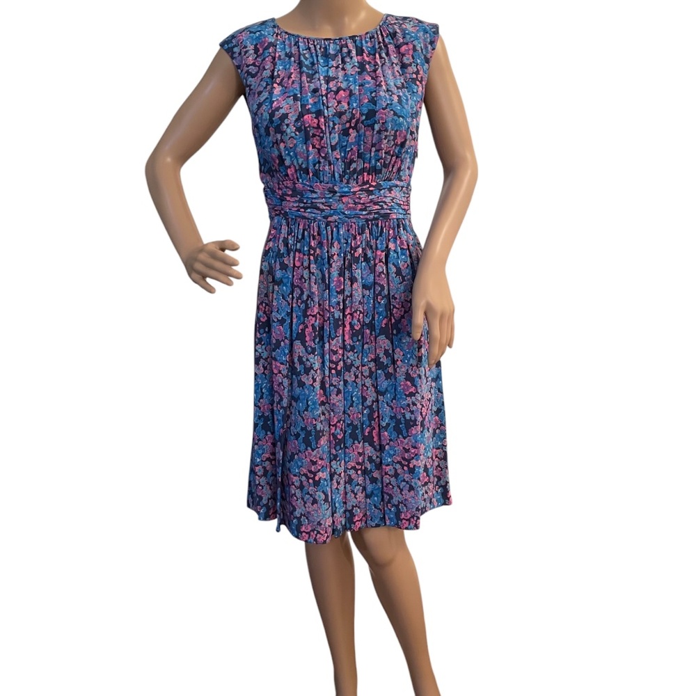 Boden Sleeveless Selina Dress Blue Pink Floral 2